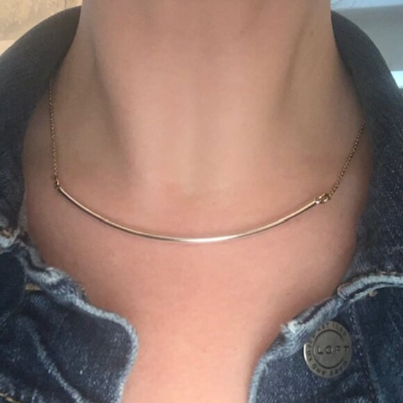 J.Crew Two-Tone Mixed Metal Bar Necklace - Picture 2 of 5